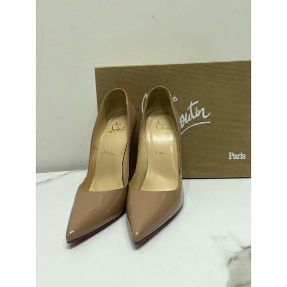 Christian Louboutin Women's Nude Patent Leather So Kate Pumps - Size 38 - Picture 2 of 6